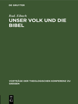 cover image of Unser Volk und die Bibel